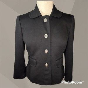 Women’s Blk Fitted Blazer W/Silver Toggle Closures by Ann Taylor Loft Sz 4